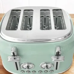 Dunelm Retro Seafoam 4 Slice Toaster -Deals Kettles Store 1000119985 alt02
