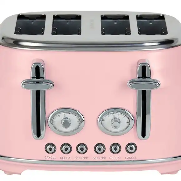 Dunelm Retro Pink 4 Slice Toaster 4 Dunelm Retro Pink 4 Slice Toaster - Image 2