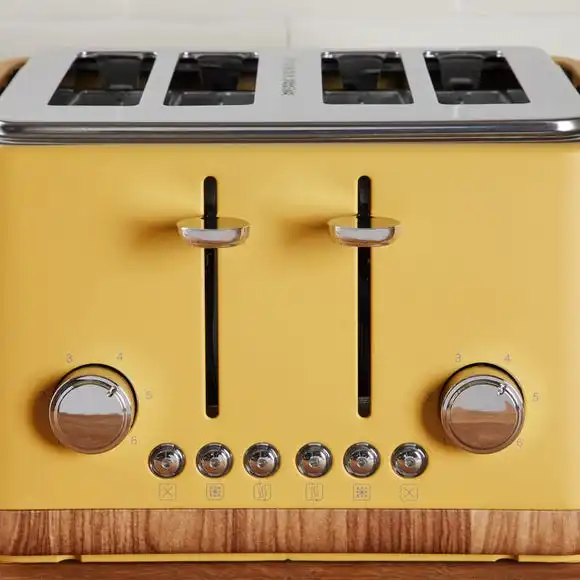 Dunelm Contemporary 4 Slice Ochre Yellow Toaster 6 Dunelm Contemporary 4 Slice Ochre Yellow Toaster - Image 4