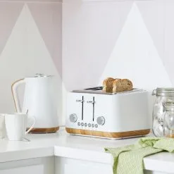 Dunelm Contemporary Matt White 4 Slice Toaster -Deals Kettles Store 1000155922 alt02