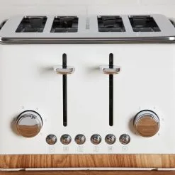 Dunelm Contemporary Matt White 4 Slice Toaster -Deals Kettles Store 1000155922 alt03