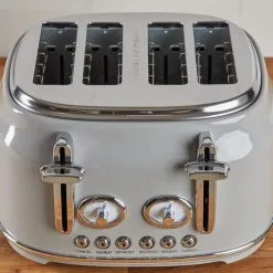 Dunelm Retro 4 Slice Grey Toaster -Deals Kettles Store 1000155927 alt02