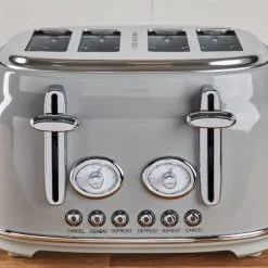 Dunelm Retro 4 Slice Grey Toaster -Deals Kettles Store 1000155927 alt03