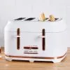 Dunelm 4 Slice Matt White & Copper Toaster -Deals Kettles Store 30620318