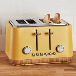 Deals Kettles Store 37 Dunelm Contemporary 4 Slice Ochre Yellow Toaster