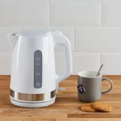 Dunelm 1.7L 3kW Plastic White Kettle