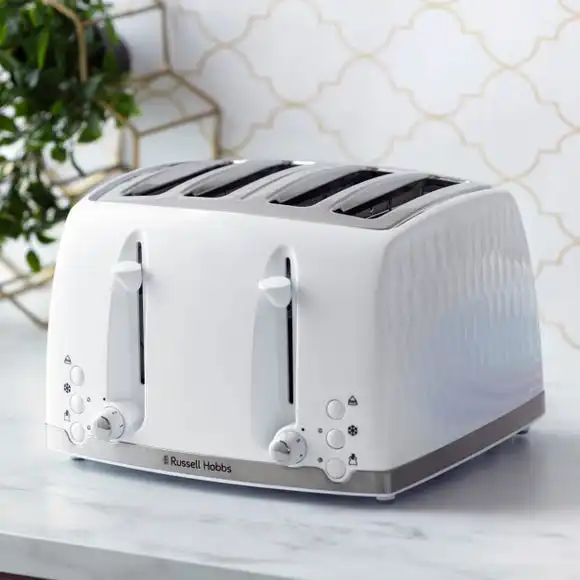Russell Hobbs Honeycomb 4 Slice Toaster White 3 Russell Hobbs Honeycomb 4 Slice Toaster White