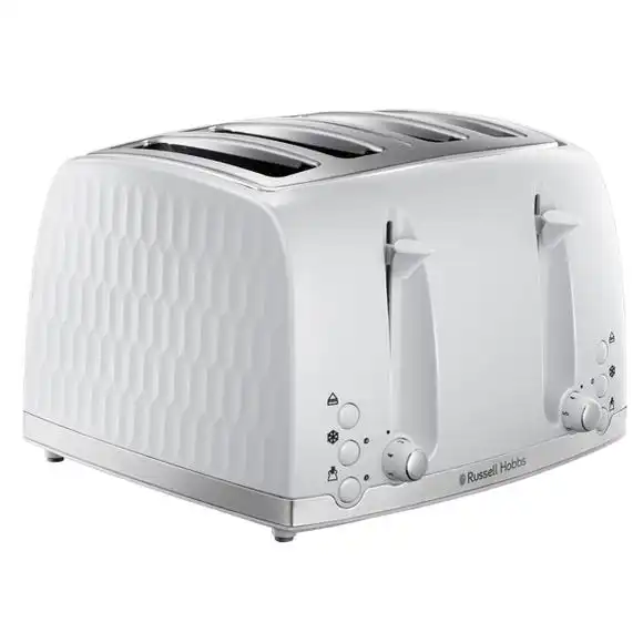 Russell Hobbs Honeycomb 4 Slice Toaster White 6 Russell Hobbs Honeycomb 4 Slice Toaster White - Image 4