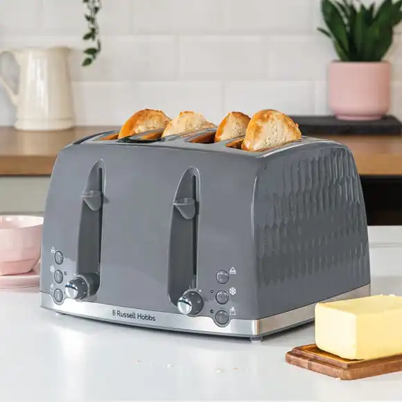 Russell Hobbs Honeycomb 4 Slice Toaster Grey 3 Russell Hobbs Honeycomb 4 Slice Toaster Grey