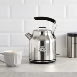 Dunelm Retro Stainless Steel Kettle 1.7L